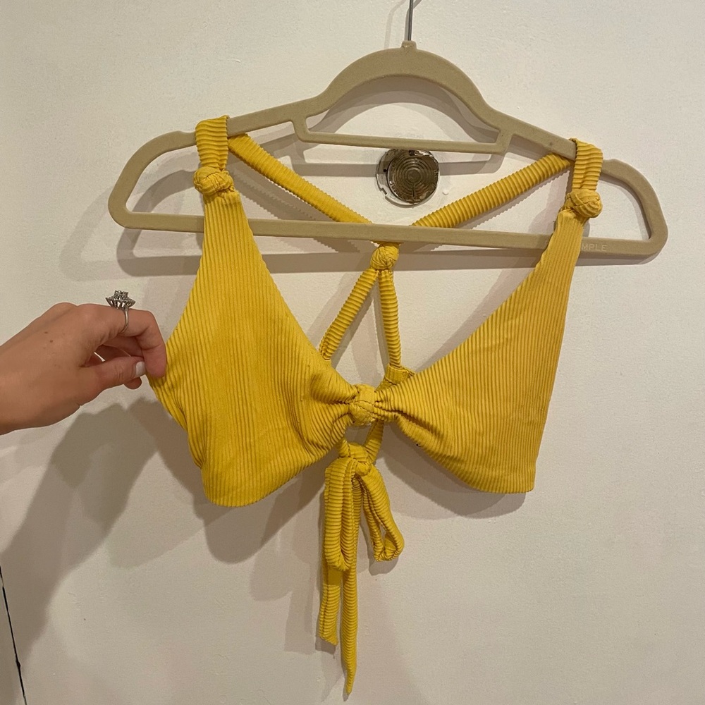 Dolce Vita Ribbed Yellow Bikini Top